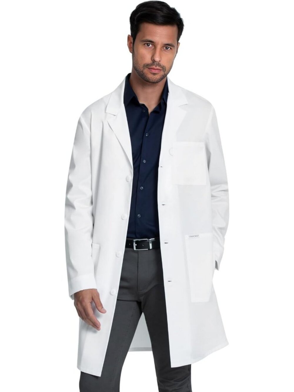 Unisex Lab Coat with 3 Pockets, 38" Length - Perfect for Healthcare